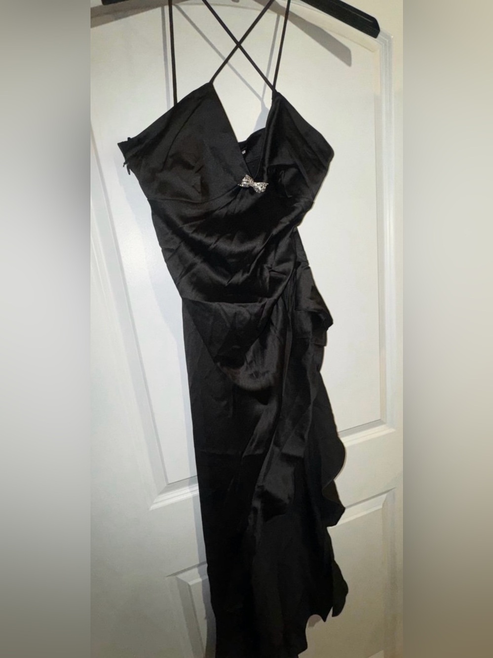 Black Satin Evening Dress